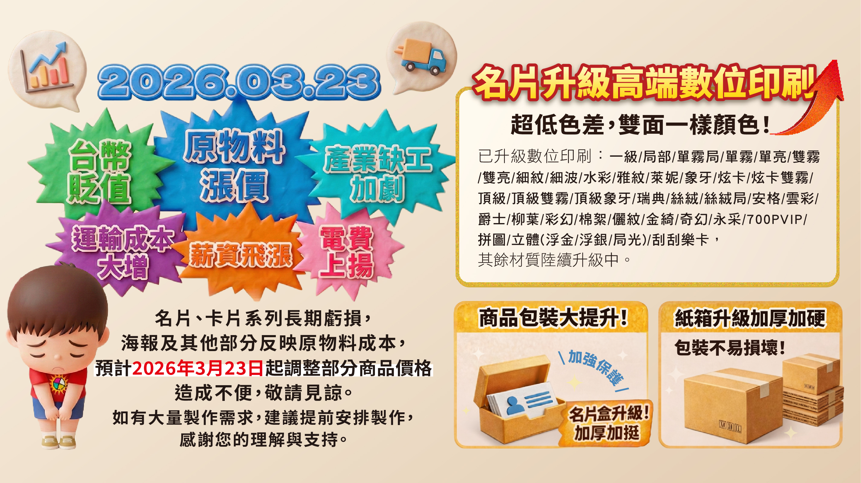 2026/3/23起調整部分商品價格