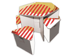 紙家具-六角桌椅組